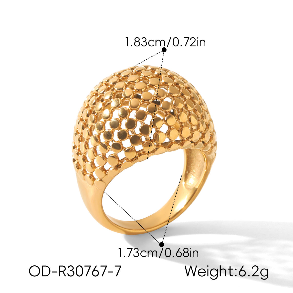 Anillo Esférico de Acero Inoxidable Diseño Geométrico Minimalista