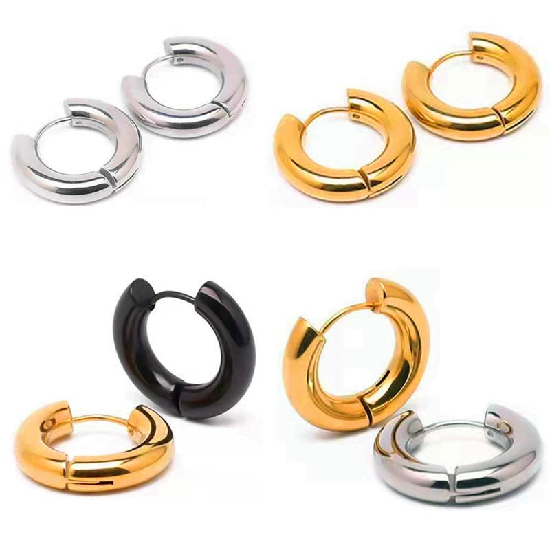 Aros dorados tubulares